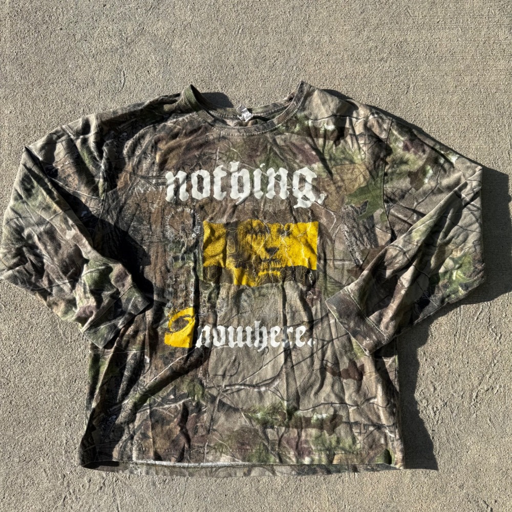 Nothing Nowhere Realtree Camo Long Sleeve Shirt Men's XL Emo Rap Band Merch